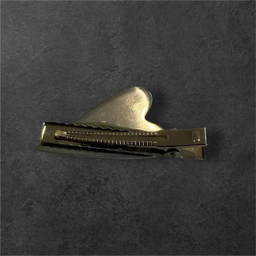 Asymmetrical Heart Metal Hair Clip – Silver Gold Tone